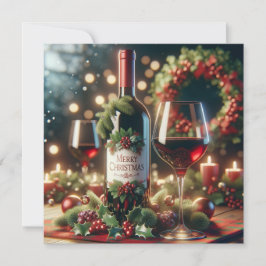 Weihnachtsweinkarte Feiertagskarte