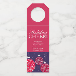 Weihnachtsweinmarken baumeln rot personalisiert flaschenanhänger