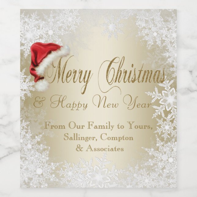 Weihnachtsweinmarken Weinetikett (Einzelnes Label)