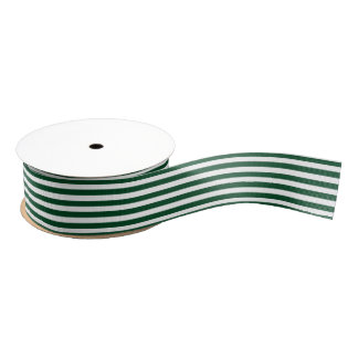 Weihnachtsweiß & Grünstreifen Grosgrain Ribbon Ripsband