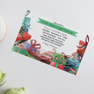 Weihnachtsweiße Elefant-Party Einladung