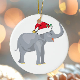 Weihnachtsweiße Elefant Party Niedlich Keramik Ornament