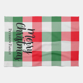 Weihnachtsweiße Grün und Rotes Buffalo Kariert Geschirrtuch