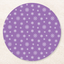 Weihnachtsweiße Schneeflocken - modernes Muster li Runder Pappuntersetzer