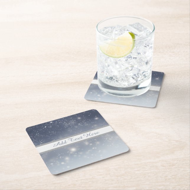 Weihnachtsweiße Schneeflocken Rechteckiger Pappuntersetzer (Vor Ort)