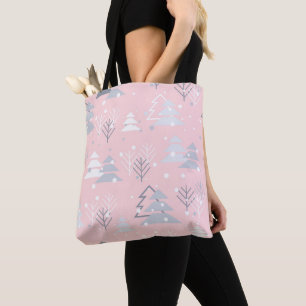 Weihnachtsweiße Schneeflocken Weihnachtsbäume Rosa