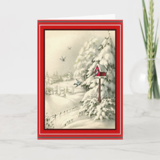 Weihnachtsweiße Winter-Märchenland-Karte Feiertagskarte