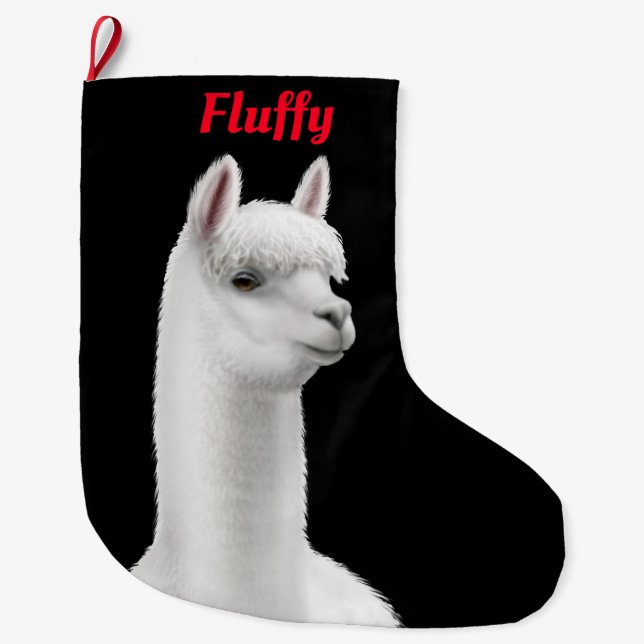 Weihnachtsweißes Alpaka-kundengerechter Strumpf Großer Weihnachtsstrumpf (Vorderseite)