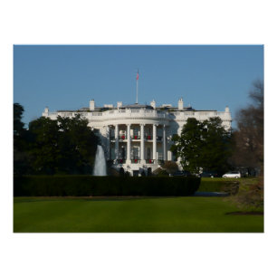 Weihnachtsweißes Haus für Feiertage Washington DC Poster