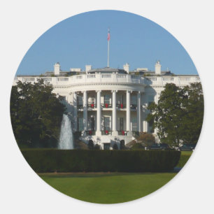 Weihnachtsweißes Haus für Feiertage Washington DC Runder Aufkleber
