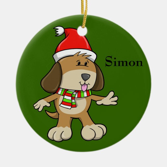 WeihnachtsWelpe "Simon" Ornament (Vorne)