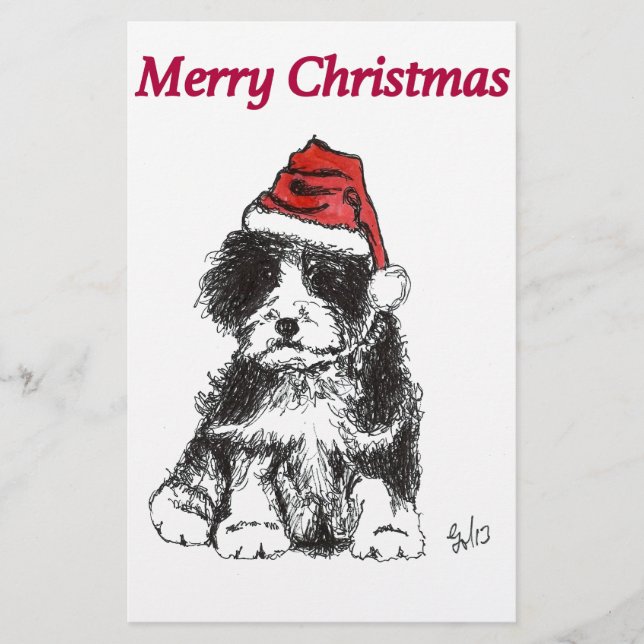 Weihnachtswelpen Briefpapier (Vorderseite)