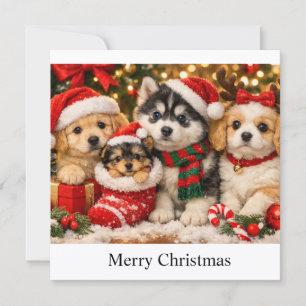 Weihnachtswelpen Feiertagskarte