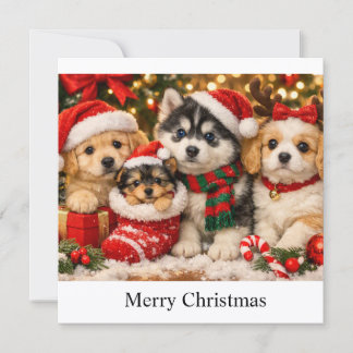 Weihnachtswelpen Feiertagskarte