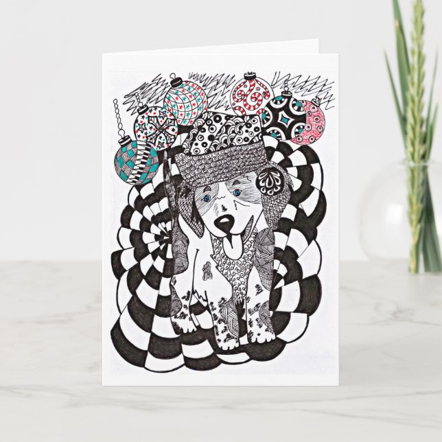 Weihnachtswelpen-Karte Feiertagskarte (Vorderseite)