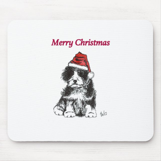Weihnachtswelpen Mousepad (Vorne)