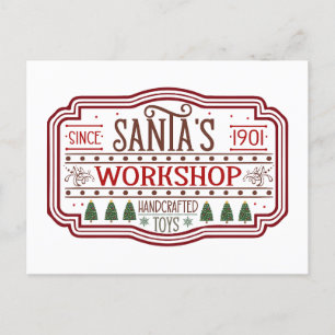 Weihnachtswerkstatt Feiertagspostkarte