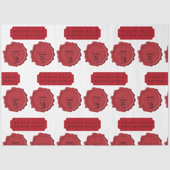 Weihnachtswerkstatt Individuelle Name Weihnachtsfe Seidenpapier (Vorderseite)