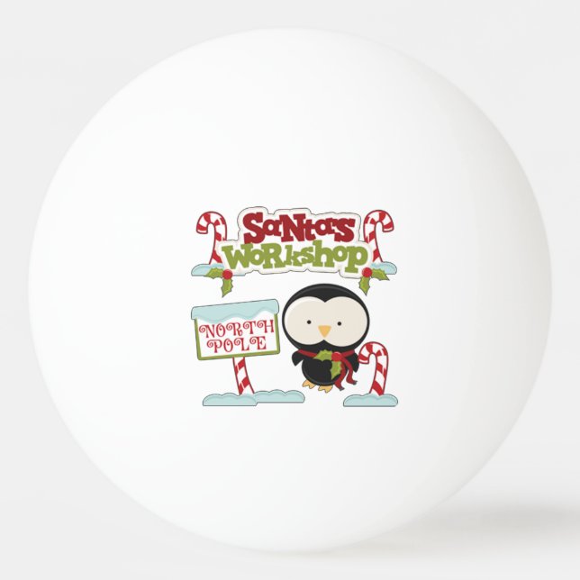 Weihnachtswerkstatt Pinguin/Jolly Urlaub Tischtennisball (Vorderseite)