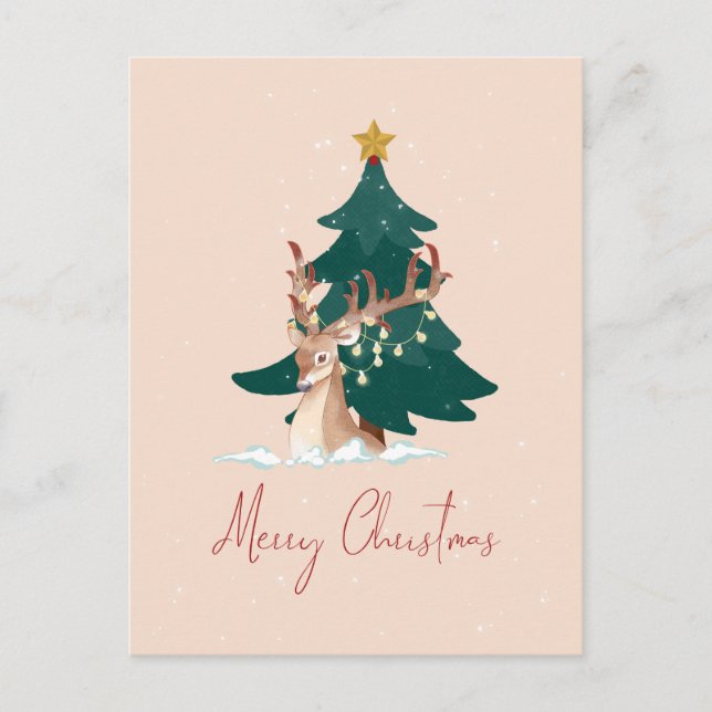 Weihnachtswild Feiertagspostkarte (Vorderseite)