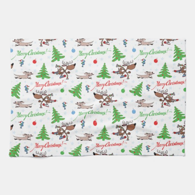 Weihnachtswild Geschirrtuch (Horizontal)