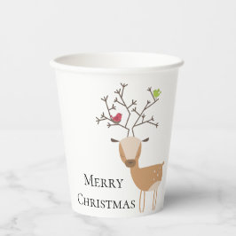 Weihnachtswild mit Vögeln Pappbecher