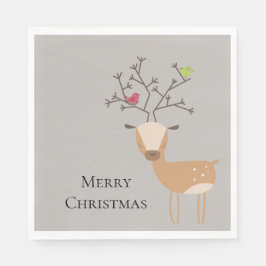 Weihnachtswild mit Vögeln Serviette