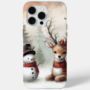 Weihnachtswild/Schneemann im klassischen Wald Case-Mate iPhone Hülle