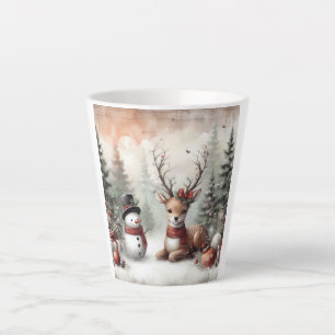 Weihnachtswild/Schneemann im klassischen Wald Milchtasse