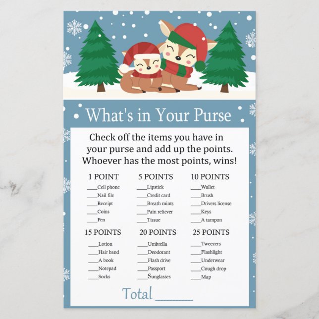 Weihnachtswild Was ist in deinem Handtaschenspiel? (Vorderseite)