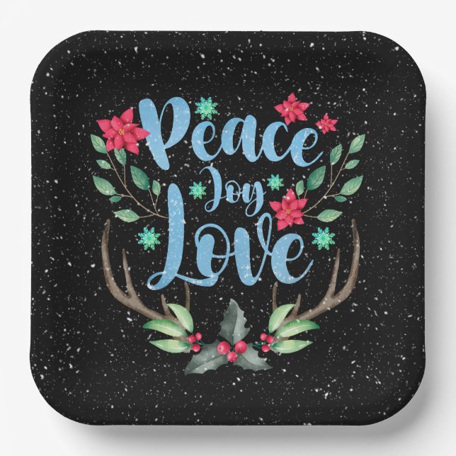 Weihnachtswildliebhaber mit Holly Pappteller (Vorderseite)