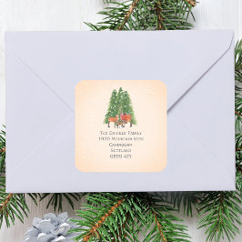 WeihnachtswildRücksendeadresse Quadratischer Aufkleber