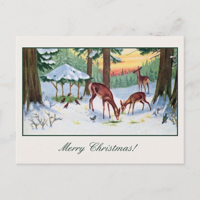 Weihnachtswildwald Feiertagspostkarte (Vorderseite)