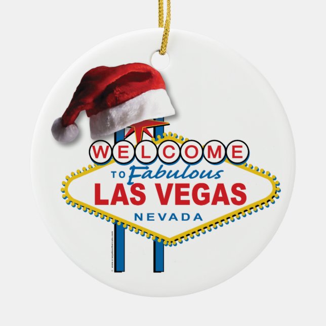 Weihnachtswillkommen nach Las Vegas Keramik Ornament (Vorne)