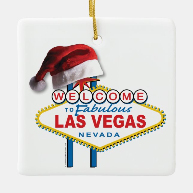 Weihnachtswillkommen zu Las Vegas-Zeichen Keramikornament (Vorderseite)
