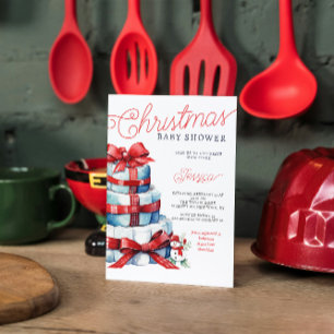 Weihnachtswindel-Torte Holiday Baby Shower Einladung
