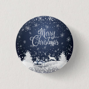 Weihnachtswinter-Märchen-Fantasiesnowy-Ren Button