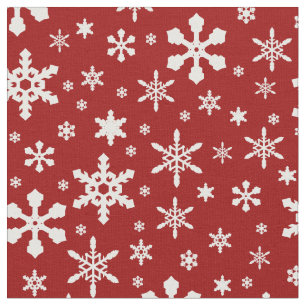 Weihnachtswinter-Schneeflocke-Muster-Rot und Weiß Stoff