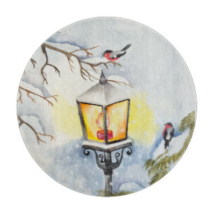 Weihnachtswinterlandschaft Schneidebrett