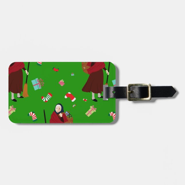 Weihnachtswitz Befana Gepäckanhänger (Vorderseite horizontal)