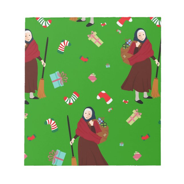 Weihnachtswitz Befana Notizblock (Vorderseite)