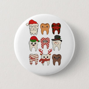 Weihnachtswitz für Zahnärzte, Lustige Zahnarzt-Fei Button