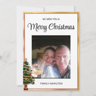 Weihnachtswohnung in Rot und Goldrahmen - Foto Feiertagskarte