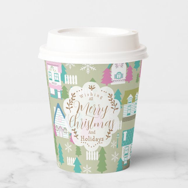 Weihnachtswohnungen Grünbuch Pappbecher (Vorderseite)