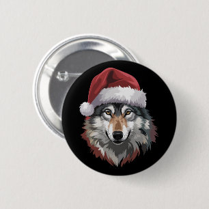 Weihnachtswolf Lustiges Weihnachtsgeschenk Tierlie Button