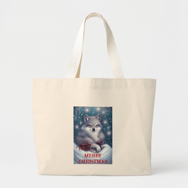 Weihnachtswolf - Tote Tasche (Vorne)