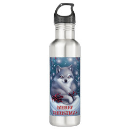 Weihnachtswolf - Wasserflasche Edelstahlflasche