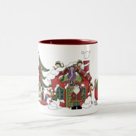 Weihnachtsworkshop-Tasse Zweifarbige Tasse