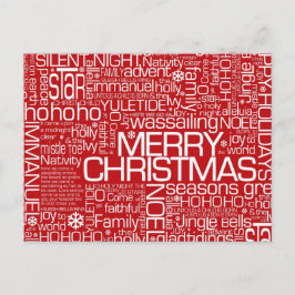 Weihnachtswort-Collage Feiertagspostkarte