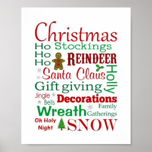 Weihnachtsworte Druck Poster